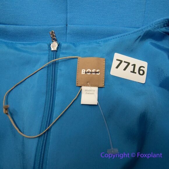 New! BOSS Domeja Square Neck Sheath Dress in Brilliant Blue, US size 10 - Picture 14 of 16